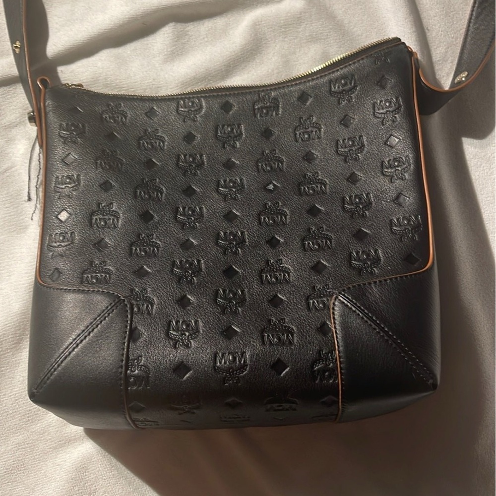 MCM Black Leather Shoulder Bag